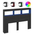 vidaXL Headboard Cabinet With LED Black 140X17X102 Cm