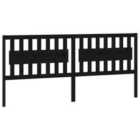 vidaXL Bed Headboard Black 205.5X4X100 Cm Solid Wood Pine