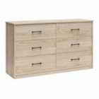 Brez Build Pearce Dresser 6Drw Light Oak