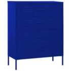 vidaXL Chest Of Drawers Navy Blue 80X35X101.5 Cm Steel
