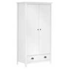 vidaXL 2-door Wardrobe Hill White 89X50X170 Cm Solid Pine Wood