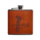 Selbrae House Leather Hip Flask 177Ml - Golf