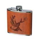 Selbrae House Leather Hip Flask 177Ml - Stag