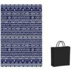 Outsunny 1.8 x 2.7m Reversible Outdoor RV Rug, Geometric, Blue and White