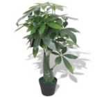 Vidaxl Artificial Fortune Tree Plant With Pot 85 Cm Green