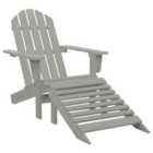 vidaXL Garden Chair with Ottoman Wood Grey