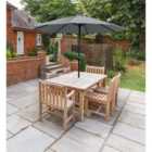 Glamhaus Garden Table Parasol w/ Crank - Dark Grey