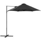 Outsunny 2.5M Offset Roma Patio Umbrella W/ 360? Rotation, Black