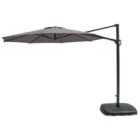Kettler 3.0m Round Free Arm - Grey Frame / Grey Taupe Canopy with Base