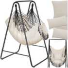 tectake Swing Chair Alison - 3 thick pillows, boho style, book pocket & 160kg load capacity