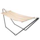 Harbour Housewares Garden Spreader Bar Hammock with Stand - Natural