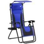 Outsunny Zero Gravity Lounger Chair, Folding Reclining Chair, Blue