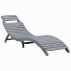 vidaXL Sun Lounger Grey Wash Solid Acacia Wood