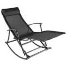 vidaXL Garden Rocking Chair Steel and Textilene Black