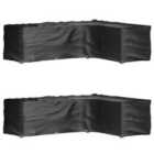 vidaXL L-Shaped Garden Furniture Covers 2 pcs 16 Eyelets 260x210x80 cm