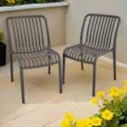 MODURA MIA Bistro Chair Nickel Grey Pack of 2