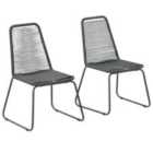 vidaXL Outdoor Chairs 2 pcs Poly Rattan Black