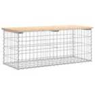 vidaXL Garden Bench Gabion Design 103x44x42 cm Solid Wood Pine