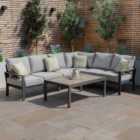 Maze Vancouver Large Corner Sofa Set With Rectangular Table - Dove Grey