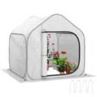 Outsunny Mini Pop Up Greenhouse w/ Reinforced PE Cover, Zipper Door, White