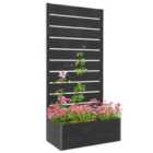 Outsunny Raised Garden Bed with Trellis and Drainage Hole, Planter Box Black
