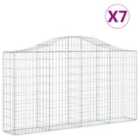 vidaXL Arched Gabion Baskets 7 pcs 200x30x100/120 cm Galvanised Iron
