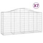 vidaXL Arched Gabion Baskets 7 pcs 200x50x100/120 cm Galvanised Iron