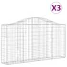 vidaXL Arched Gabion Baskets 3 pcs 200x30x100/120 cm Galvanised Iron