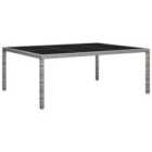vidaXL Outdoor Dining Table Grey 200x150x74 cm Poly Rattan