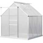 Outsunny Polycarbonate Walk-in Garden Greenhouse w/ Sliding Door Silver Tone