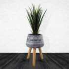 Leaf Large Blue Composite Planter with Stand