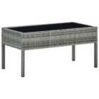 vidaXL Garden Table Grey 75x40x37 cm Poly Rattan
