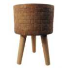 Leaf 36cm x 25cm Woven Effect Composite Large Planter