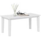Outsunny HDPE Rectangle Garden Coffee Table, Slatted Outdoor Table, White