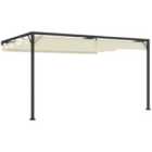 Outsunny 4 x 3(m) Outdoor Pergola Retractable Canopy Wall Mounted, Cream