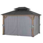 Sunjoy Curtain for Cedar wood Gazebo - 300cm x 360cm, suitable for A102032602