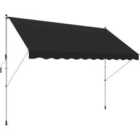 Outsunny 3 x 1.5 m Retractable patio Awning Floor-to-ceiling shade, Black