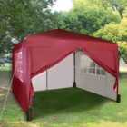 MCC 3x3 Pop up Red Gazebo with Sides