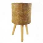 Leaf 54cm x 30cm Rattan Effect Composite Large Planter