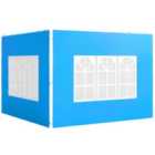 Outsunny Gazebo Side Panels for 3x3(m) or 3x6m Gazebo Canopy, 2 Pack, Blue