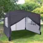MCC 3x3 Pop up Grey Gazebo with Sides