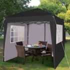 MCC 2x2 Pop up Black Gazebo with Sides