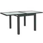Outsunny Extendable Outdoor Dining Table Patio Table, Clear