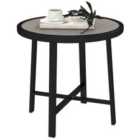 Outsunny 50.5cm Round Garden Table with SPC Tabletop, Grey Wood Effect