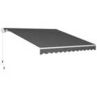 Outsunny 2.95 x 2.5m Canopy Sun Shade Shelter with Crank Handle, Dark Grey