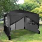 MCC 3x3 Pop up Black Gazebo with Sides