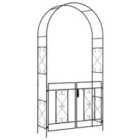 Outsunny Metal Garden Arch with Double Gate, Garden Arbor Climbing Plants