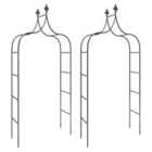 vidaXL Garden Arches 2 pcs Black 120x38x260 cm Steel