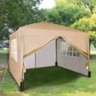 MCC 3x3 Pop up Beige Gazebo with Sides