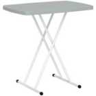 Outsunny Folding Coffee Table, Height Adjustable Bistro Table, Charcoal Grey